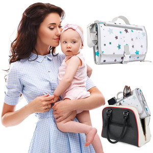 Fasciatoio portatile pieghevole per bambini impermeabile in PU e borsa per il cambio per i genitori in movimento - Product Image 2