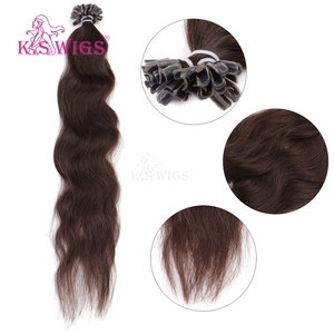 K.SWIGS 2 #   Extensiones de Cabello Humano Remy Ondulado Marrón Oscuro, Naturales, Voluminosas, Estilo Salón, Calidad Premium, Punta en U - Product Image 1