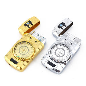 Nuovo Design orologio Jet torcia antivento accendino <span class=keywords><strong>a</strong></span> Gas accendisigari in metallo gonfiato <span class=keywords><strong>benzina</strong></span> butano LED Flash <span class=keywords><strong>accendini</strong></span> - Product Image 4