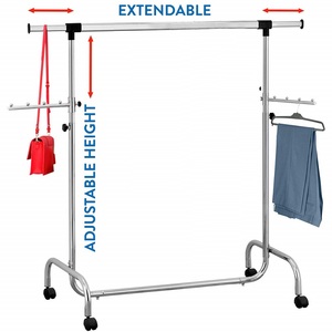 Percheros y Rieles de Ropa Ajustables de Plástico Cromado - Product Image 2