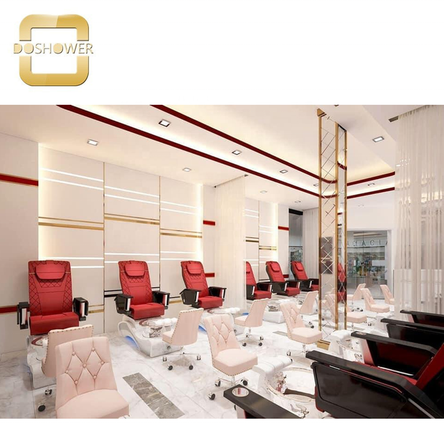 Spa & Salon Interior Designing Manicure with Nail Salon and Pedicure Station for Manicure and Pedicure Equipment