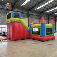 Château gonflable commercial personnalisable en PVC de 0,55 mm avec toboggan aquatique ou sec et souffleur inclus