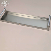 Plateau de service rectangulaire en acier inoxydable avec poignées, plateau alimentaire en métal poli miroir pour hôtel, bar, maison
