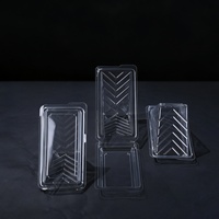 Boîtes d'emballage alimentaire jetables en PET transparent pour la neige, recyclables, gaufrage, lamination brillante, forme triangulaire, personnalisables