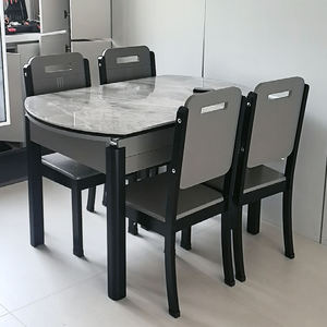 Meubles de salle à manger de style chinois, table à manger extensible en bois de luxe moderne et chaises - Product Image 5