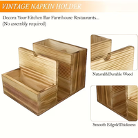 Porte-serviettes en bois pour restaurants, cuisines et salles à manger avec boîte de rangement pour couverts