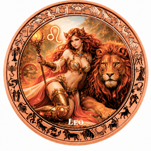 Monete in Rame Personalizzate da 1 Oncia con 12 Segni Zodiacali, Monete Commemorative in Rame da 1 Oncia per Regalo di Compleanno - Product Image 1