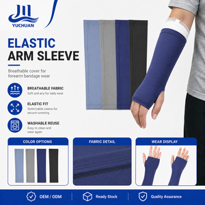 Manchon de protection élastique pour bras, couvre-plâtre, <span class=keywords><strong>protège</strong></span>-avant-bras et poignet, avec trou pour le pouce, respirant, lavable, en nylon et élasthanne - Product Image 1