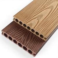 Planches de terrasse en WPC à grain de teck, co-extrudées, imperméables, embossées, pour zones extérieures humides, prix d'usine OEM Bingjie