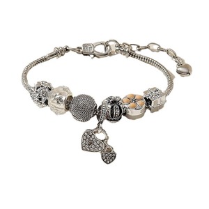 Panjia-Bracelet en cuivre vintage, perles croisées, couronne perlée, goutte d'huile, serrure de coeur, <span class=keywords><strong>diamant</strong></span> collant - Product Image 5