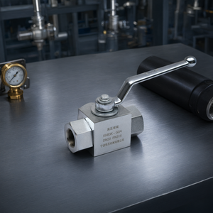 Vanne à bille haute pression YJZQ KHB PN315 en acier au carbone fileté, vanne hydraulique à deux voies de 1 pouce - Product Image 1