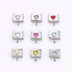 Módulo de Pulsera de Acero Inoxidable Italiano para Hacerlo Usted Mismo, con Gemas de Colores Vibrantes, Accesorios Infantiles, Colgantes de Moda y Dijes de Circonita - Product Image 1