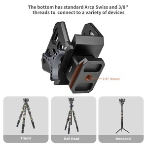 Aluminum Alloy 3/8 Thread Tripod Saddle Mount Modular Lightweight Holder Outdoor Equipment Photography Daily Travel EDC - Product Image 5
