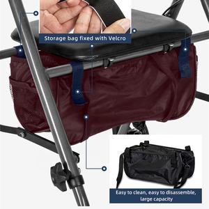 メドライン歩行器、6インチホイール、耐久性のあるスチールフレーム、最大350ポンドまでサポート、折りたたみ式シート、高齢者向け家具アクセサリー - Product Image 3