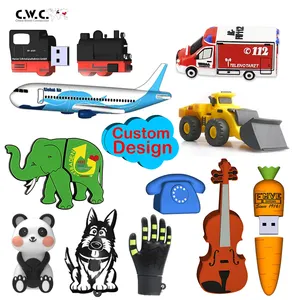 Conception personnalisée votre idée Logo 3D dessin animé PVC 8 go 32 go 64 go clé USB personnalisée