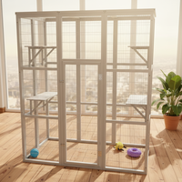 Villa pour chat en bois multicouche, moderne, de luxe, imperméable, avec motif imprimé, prête pour l'hiver, grande maison pour animaux de compagnie pour jardin