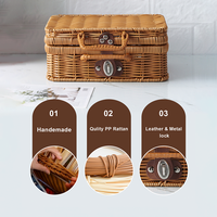 1 pièce en gros Panier cadeau décoratif en rotin PP tressé pour Noël, nouveau-né, garniture tissée pour panier en vrac