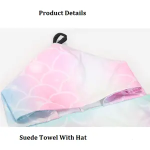 बाहरी उपयोग के लिए कस्टम मुद्रित माइक्रोफाइबर वयस्क पोंचो तौलिया ग्रीष्मकालीन स्क्वायर बुना स्नान हुड-समुद्र तट और सर्फ