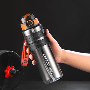 Personalisierbare Outdoor Tritan-Sport-Trinkflasche für Camping, Sport, Fitnessstudio, Kunststoff-Wasserflasche mit Strohhalm - Product Image 1