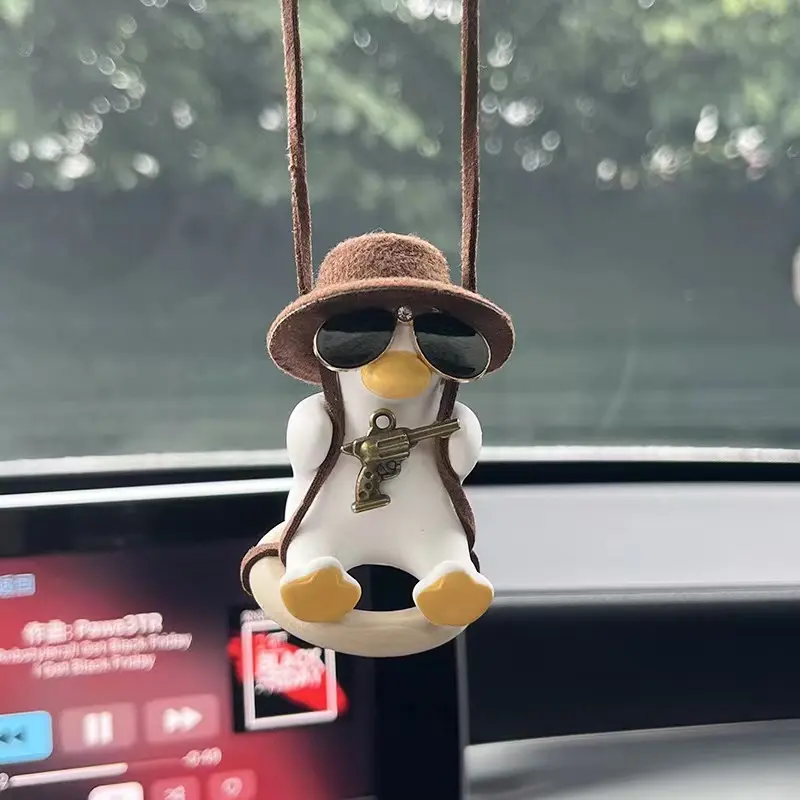 Low MOQ rearview mirror Swinging duck car hanging ornament car decoration swinging duck pendant