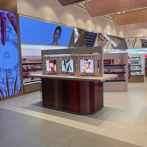 Vitrine de présentation de cosmétiques en bois, comptoir personnalisé pour produits de soin de la peau, présentoir de produits, vente directe d'usine - Product Image 2