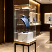GZowin Schmuckvitrine mit LED-Beleuchtung - Anpassbare Umweltfreundliche Präsentation für Einzelhandelsgeschäfte
