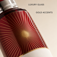 Vente en gros de flacons de parfum en verre vides personnalisés de 250 ml, flacon pulvérisateur rechargeable avec bouchon rose doré et emballage personnalisé avec logo
