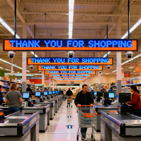 Letrero LED Programable con Horario Comercial, Control por Aplicación, Súper Brillante, Combinaciones RGB, Modos de Desplazamiento de Texto Intermitente para Salón, Tienda Minorista