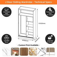 Armoire de rangement moderne à 2 portes pour la maison, armoire sur mesure, placard à vêtements pour la chambre à coucher, armoire en acier métallique avec miroir
