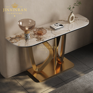 Table <span class=keywords><strong>console</strong></span> <span class=keywords><strong>d</strong></span>'<span class=keywords><strong>entrée</strong></span> moderne de luxe, cadre en acier inoxydable doré, table <span class=keywords><strong>console</strong></span> pour salon - Product Image 2