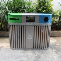 Poubelle extérieure commerciale sur mesure en gros, poubelle de recyclage pour jardin, rue, patio, conteneur métallique ovale, poubelle