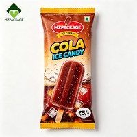 Sachets d'emballage personnalisés pour bonbons glacés à la cola, pochettes en plastique scellées à l'arrière pour sucettes glacées, emballages pour bâtonnets glacés