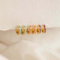 Boucles d'oreilles créoles en laiton plaqué or 18 carats, forme O, nouvelle tendance, incrustées d'opale colorée et de blanc laiteux, bijoux chandelier pour femme, vente chaude