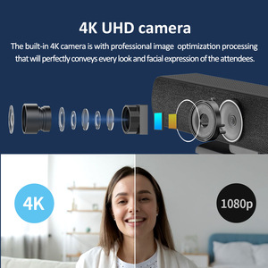 Barra de Videoconferencia 4K con Seguimiento por IA y Encuadre Automático, 5 Micrófonos, Altavoz Integrado, HDMI/USB-C, para Reuniones de <span class=keywords><strong>Zoom</strong></span>/<span class=keywords><strong>Teams</strong></span> - Product Image 4