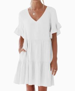 JAC22 FLT2134 Vestido Casual de Primavera/Verano <span class=keywords><strong>para</strong></span> Mujer, Nuevo con Cuello en V y Cintura Jacquard - Product Image 3