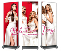 Pantalla LED Móvil con Ruedas para Negocios en Interiores, con Módulos Magnéticos, Gabinete de Aluminio, Señalización Digital y Pantallas