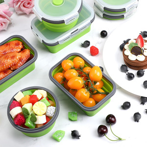 Vòng Và Hình Chữ Nhật Đóng Mở Thực Phẩm Lưu Trữ <span class=keywords><strong>Container</strong></span> Silicone Máy Rửa Chén Ăn Trưa <span class=keywords><strong>Container</strong></span> Với Kín Nắp Cho Lò Vi Sóng - Product Image 6