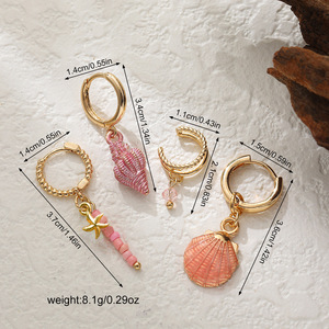 New Women's Trendy Stainless Steel Stud <b>Hoops</b> <b>Earrings</b> Set Big 14K Gold Plated Imitation Pearl Hypoallergenic <b>Fashion</b> Wholesale - Product Image 3