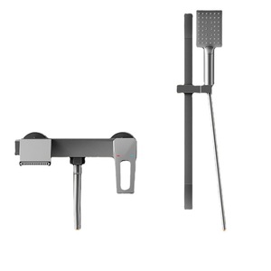 Ensemble de robinetterie de douche encastrée murale gris bronze personnalisé pour hôtel et usage domestique - Product Image 2