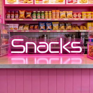 Snack LED letreros neon indoor hanging ambient light shop <b>sign</b> wall decoration light entrance indicator light luminous <b>sign</b> - Product Image 1