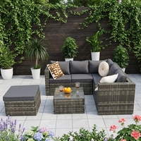 Ensemble de canapés d'extérieur modernes en osier, résistant aux intempéries, en rotin, pour jardins, parcs, patios, cours, hôtels et villas
