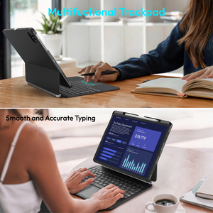 Funda con Teclado Laudtec New F95 con Hub de Expansión <span class=keywords><strong>4</strong></span> en 1, Sin Necesidad de Bluetooth y Activación/Desactivación Automática para <span class=keywords><strong>iPad</strong></span> Series de <span class=keywords><strong>12</strong></span>.<span class=keywords><strong>9</strong></span>/13 Pulgadas - Product Image 2