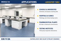 Banc de travail de laboratoire contemporain tout acier avec 2 tiroirs, surface époxy, armoires de rangement pour produits chimiques pour hôpitaux et entrepôts