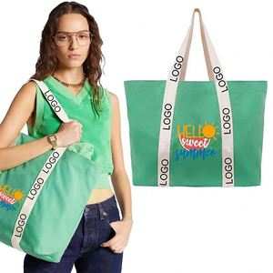 Sac fourre-tout en toile de coton personnalisé avec logo, grand format, robuste, esthétique, durable, sac à bandoulière en toile de coton, sac de courses réutilisable - Product Image 1