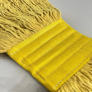 Tête de balai serpillère jaune en polyester et coton, remplacement pour le <span class=keywords><strong>nettoyage</strong></span> commercial des sols, fil épais pour usage intensif, compatible avec les cadres de balai serpillère standard - Product Image 4