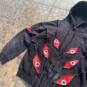 Sudadera con Capucha de Algodón de Alta Calidad, Oversize, con Parches Desgastados, Logotipo Personalizado, Estilo Vintage, Tejido Grueso, para Hombre - Product Image 2