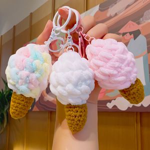 Poupée en peluche crochetée à la main en fil <span class=keywords><strong>de</strong></span> coton, motif crème glacée, ultra douce, petit <span class=keywords><strong>cadeau</strong></span>, porte-clés, pendentif, poupée exquise à clipser - Product Image 2