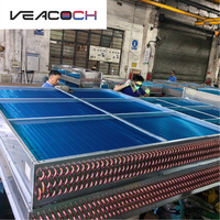 Évaporateur à tubes de cuivre et ailettes d'aluminium avec dégivrage à gaz chaud pour chambre froide, unité de réfrigération pour entrepôt frigorifique