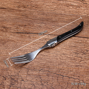 Fourchettes à steak <span class=keywords><strong>Laguiole</strong></span> Naixin Guangdong modernes et durables en acier inoxydable avec <span class=keywords><strong>manche</strong></span> en <span class=keywords><strong>bois</strong></span> noir de haute qualité, épaissies - Product Image 5