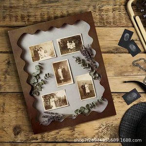 Wood Photo <b>Frame</b> Rectangular Wall <b>Mounted</b> Solid Wood Horizontal Display Ornament - Product Image 1